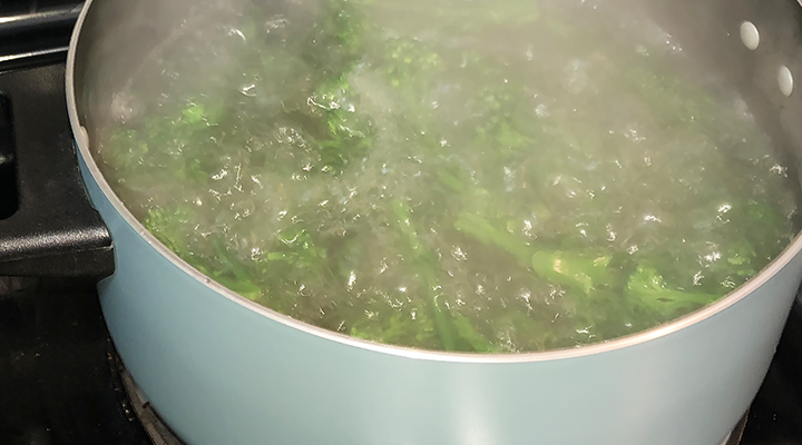 boil the broccolini for two minutes