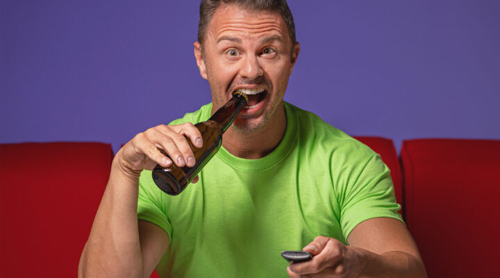 dude on couch with beer