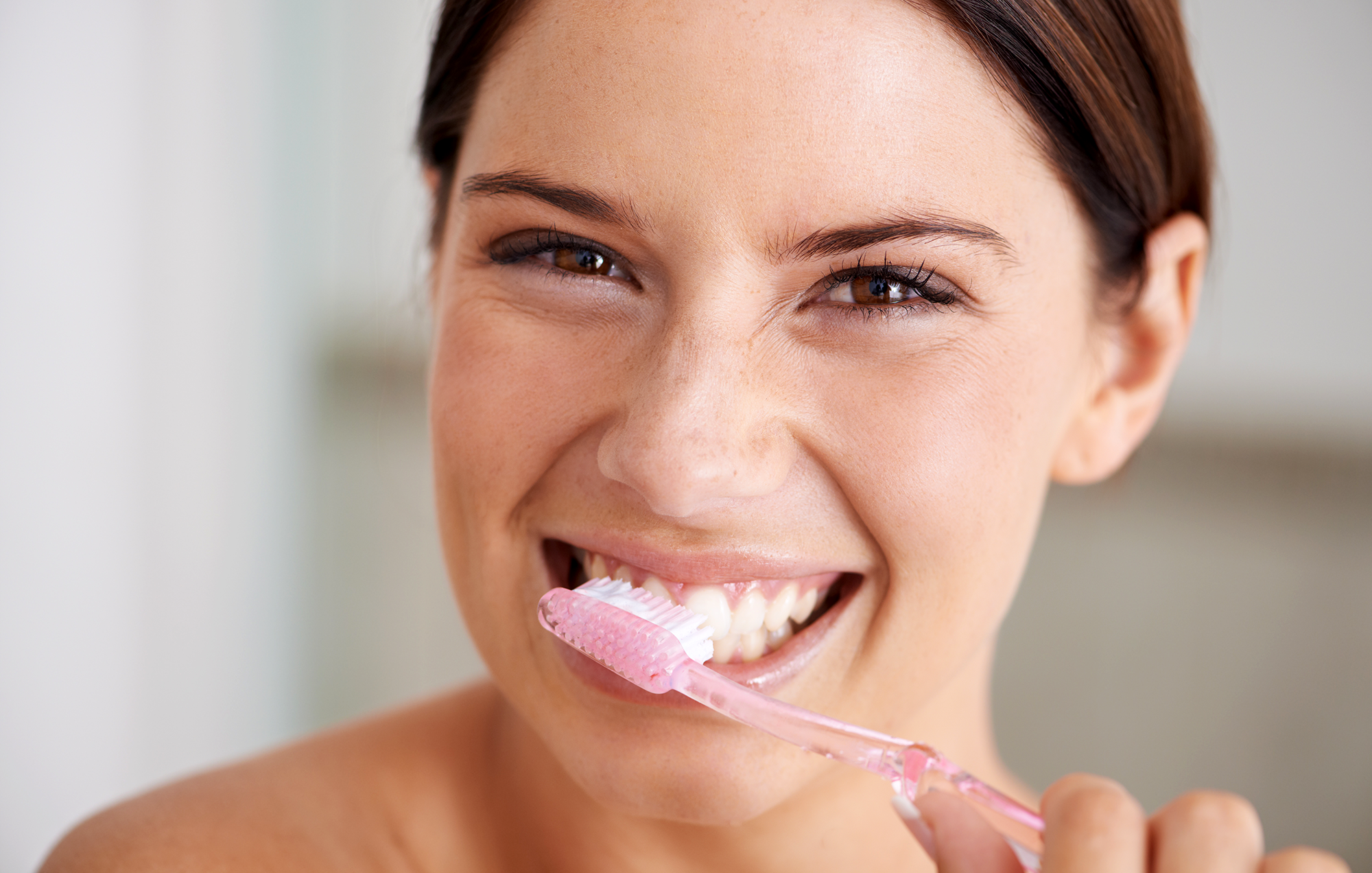 Girl brushing