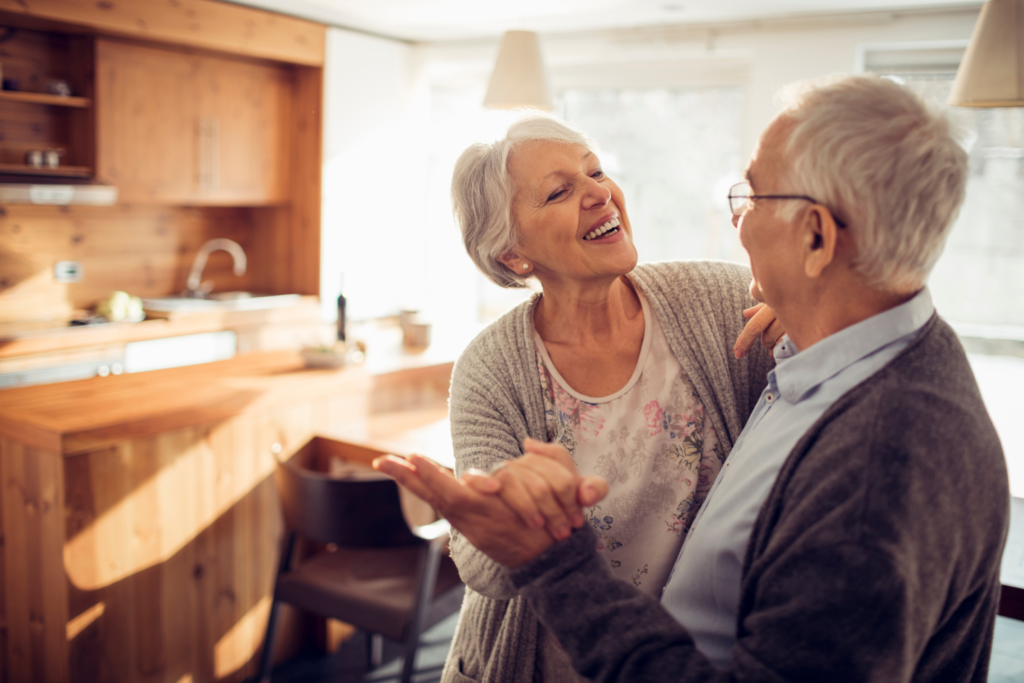 Older couple dancing