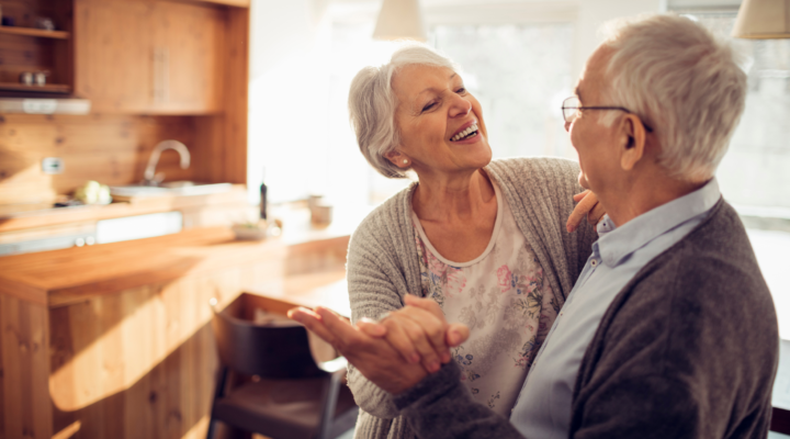 Older couple dancing