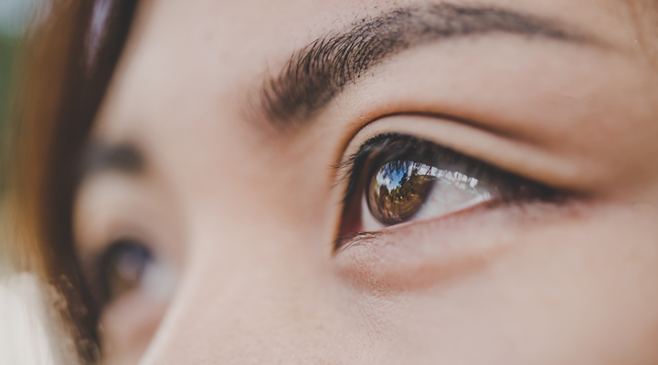 A close up of a woman's left eye.