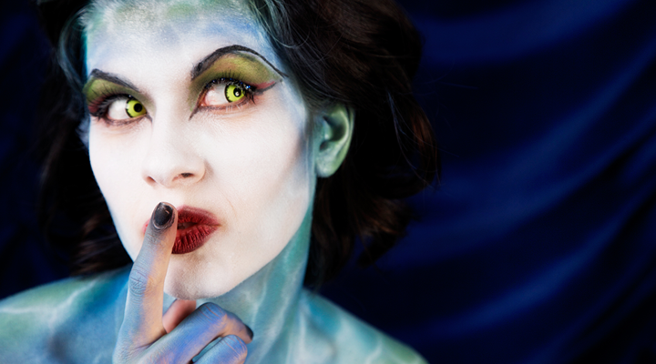 Person wearing Halloween Makeup on their face.